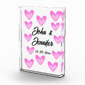 witte eenvoudige minimale tekst stijl bruiloft roz fotoblokken (Rechts)