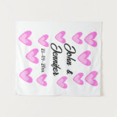 witte eenvoudige minimale tekst stijl bruiloft roz wandkleed (Voorkant (horizontaal))