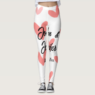 witte eenvoudige minimale tekst stijl trouw rode h leggings