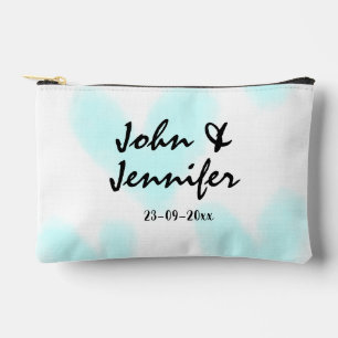 witte eenvoudige minimale tekst stijl trouwen blau etui