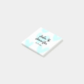 witte eenvoudige minimale tekst stijl trouwen blau post-it® notes (Schuin)