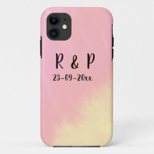 witte eenvoudige minimale tekst stijl trouwen roze Case-Mate iPhone case