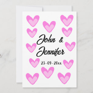 witte eenvoudige minimale tekst stijl trouwen roze feestdagenkaart