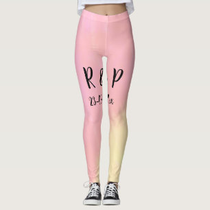 witte eenvoudige minimale tekst stijl trouwen roze leggings