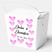 Witte Eenvoudige Minimale Tekst Stijl TrouwrozeHar Bedankdoosjes (Achterkant)