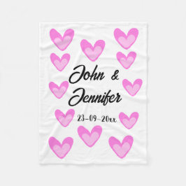 Witte Eenvoudige Minimale Tekst Stijl TrouwrozeHar Fleece Deken