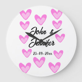 Witte Eenvoudige Minimale Tekst Stijl TrouwrozeHar Grote Klok