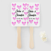 Witte Eenvoudige Minimale Tekst Stijl TrouwrozeHar Handwaaier (Voorkant en achterkant)