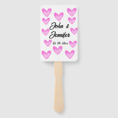 Witte Eenvoudige Minimale Tekst Stijl TrouwrozeHar Handwaaier (Achterkant)