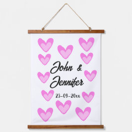 Witte Eenvoudige Minimale Tekst Stijl TrouwrozeHar Hangend Wandkleed