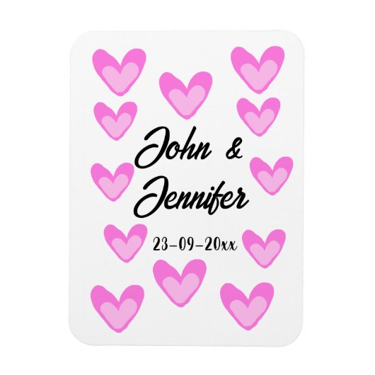 Witte Eenvoudige Minimale Tekst Stijl TrouwrozeHar Magneet (Verticaal)