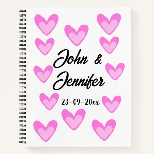 Witte Eenvoudige Minimale Tekst Stijl TrouwrozeHar Notitieboek (Voorkant)