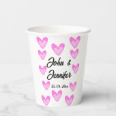 Witte Eenvoudige Minimale Tekst Stijl TrouwrozeHar Papieren Bekers (Achterkant)