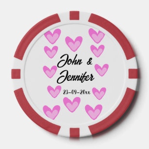 Witte Eenvoudige Minimale Tekst Stijl TrouwrozeHar Poker Chips