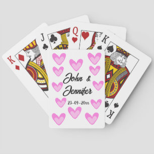 Witte Eenvoudige Minimale Tekst Stijl TrouwrozeHar Pokerkaarten