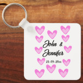 Witte Eenvoudige Minimale Tekst Stijl TrouwrozeHar Sleutelhanger (Voorkant)