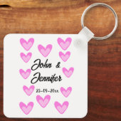 Witte Eenvoudige Minimale Tekst Stijl TrouwrozeHar Sleutelhanger (Achterkant)