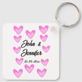 Witte Eenvoudige Minimale Tekst Stijl TrouwrozeHar Sleutelhanger (Achterkant)