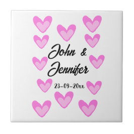 Witte Eenvoudige Minimale Tekst Stijl TrouwrozeHar Tegeltje