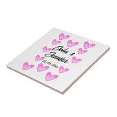 Witte Eenvoudige Minimale Tekst Stijl TrouwrozeHar Tegeltje (Zijkant)