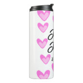 Witte Eenvoudige Minimale Tekst Stijl TrouwrozeHar Thermosbeker (Gedraaid links)