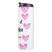 Witte Eenvoudige Minimale Tekst Stijl TrouwrozeHar Thermosbeker (Geroteerd rechts)