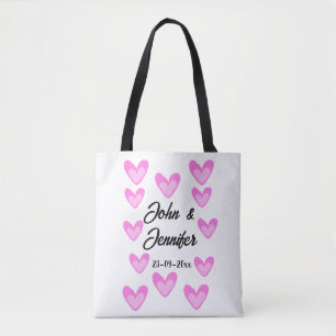 Witte Eenvoudige Minimale Tekst Stijl TrouwrozeHar Tote Bag