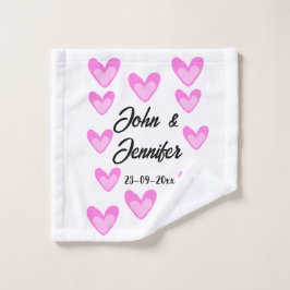 Witte Eenvoudige Minimale Tekst Stijl TrouwrozeHar Washandje