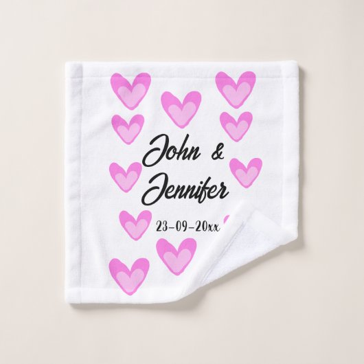 Witte Eenvoudige Minimale Tekst Stijl TrouwrozeHar Washandje (Wasdoekje)