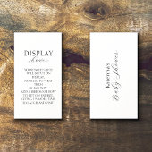 Witte Eenvoudige Minimalistische Baby shower Displ Informatiekaartje