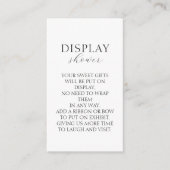 Witte Eenvoudige Minimalistische Baby shower Displ Informatiekaartje (Voorkant)