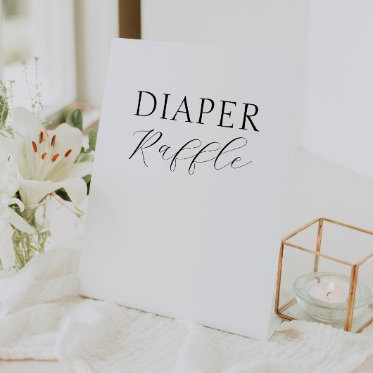 Witte Eenvoudige Minimalistische Baby showers Luie Reclamebord Met Voetstuk