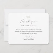 Witte eenvoudige minimalistische begrafenis bedank bedankkaart (Voorkant)