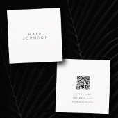 Witte Eenvoudige Minimalistische QR Code Vierkante Visitekaartje
