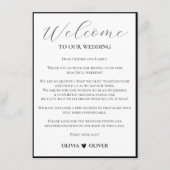 Witte eenvoudige minimalistische trouwweekend rout informatiekaartje (Voorkant)