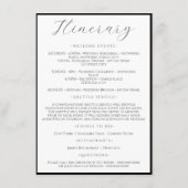 Witte eenvoudige minimalistische trouwweekend rout informatiekaartje (Achterkant)