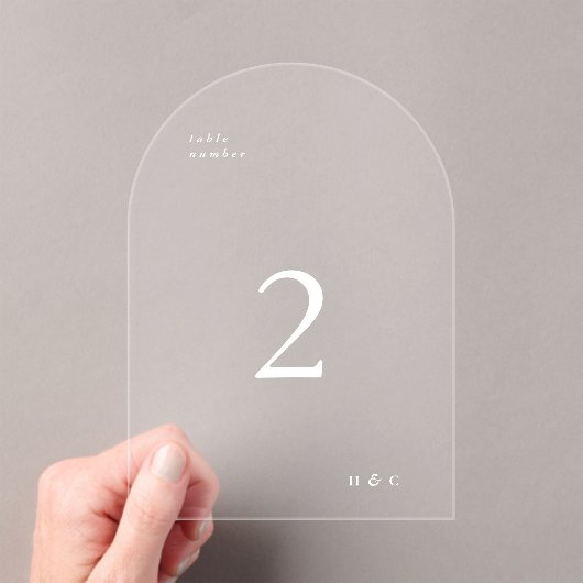 Witte Eenvoudige Moderne Acrylboog Tafelnummer (Insitu (Draagbaar))