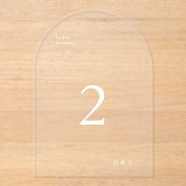 Witte Eenvoudige Moderne Acrylboog Tafelnummer (Voorkant)