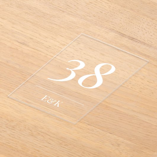 Witte Eenvoudige Moderne Acrylboog Tafelnummers (Laagn)