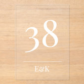 Witte Eenvoudige Moderne Acrylboog Tafelnummers (Voorkant)