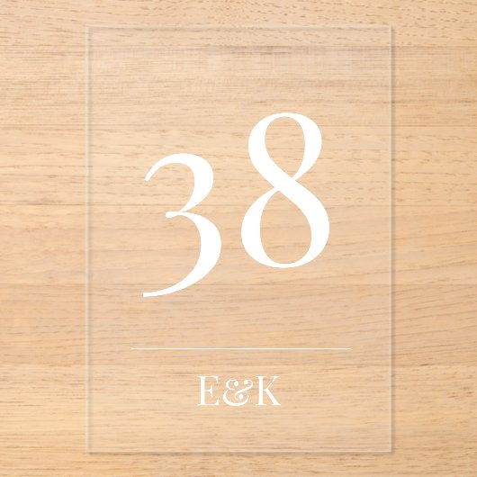 Witte Eenvoudige Moderne Acrylboog Tafelnummers (Voorkant)