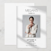 Witte eenvoudige moderne elegante foto verjaardag kaart (Voorkant / Achterkant)