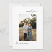 Witte Eenvoudige Moderne Kerstbrief en Foto Feestdagenkaart (Voorkant)