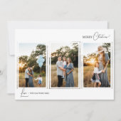 Witte Eenvoudige Moderne Kerstmis Vijf Fotocollage Feestdagenkaart (Voorkant)