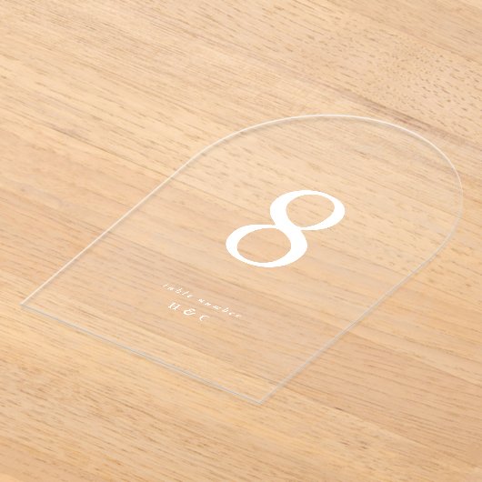 Witte Eenvoudige Moderne Trouwacryl Tafelnummers (Laagn)