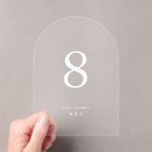 Witte Eenvoudige Moderne Trouwacryl Tafelnummers (Insitu (Draagbaar))