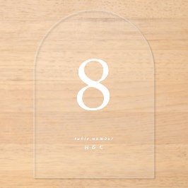 Witte Eenvoudige Moderne Trouwacryl Tafelnummers