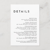 Witte Eenvoudige Moderne Vette Huwelijksdetails Informatiekaartje (Voorkant)