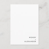 Witte Eenvoudige Moderne Vette Huwelijksdetails Informatiekaartje (Achterkant)