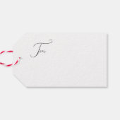 Witte Eenvoudige Moderne Vrolijke Kerstmis Cadeaulabel (Achterkant Horizontaal)